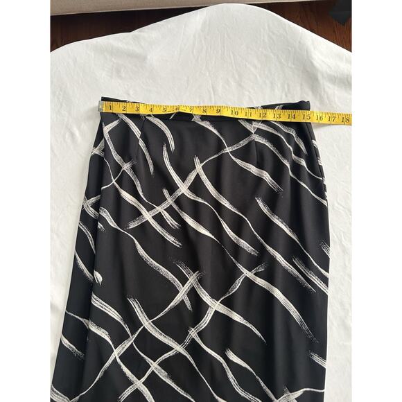 Vintage Cache Geometric Design Maxi Skirt Womens Size 12 Black White USA NWT - Picture 7 of 9